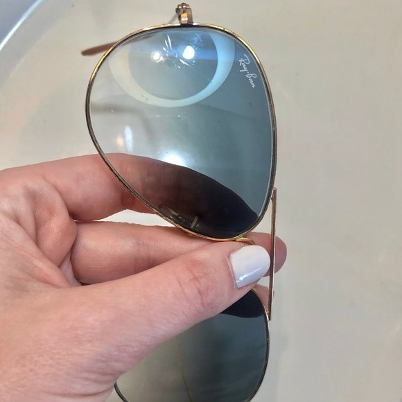 Gold and Blue Gradient Ray-Ban Aviators - Picture 5 of 9
